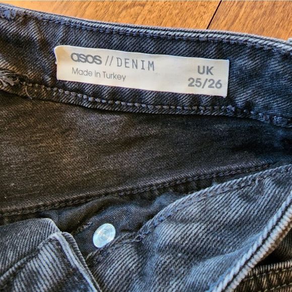 Asos black denim straight‎ leg jeans size 25 - Picture 2 of 7